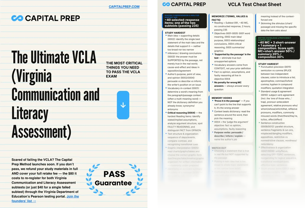 VCLA Cheat Sheet