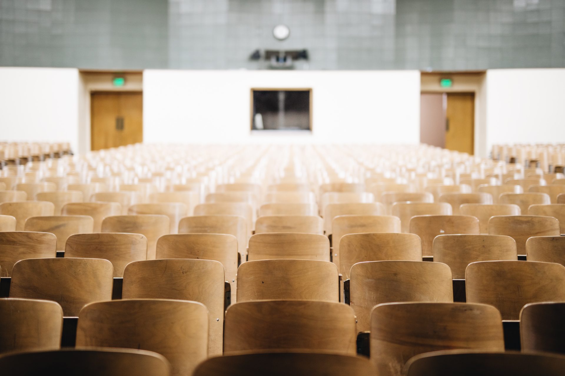 Rows of lecture chairs