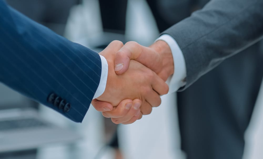 Two businessmen having a handshake