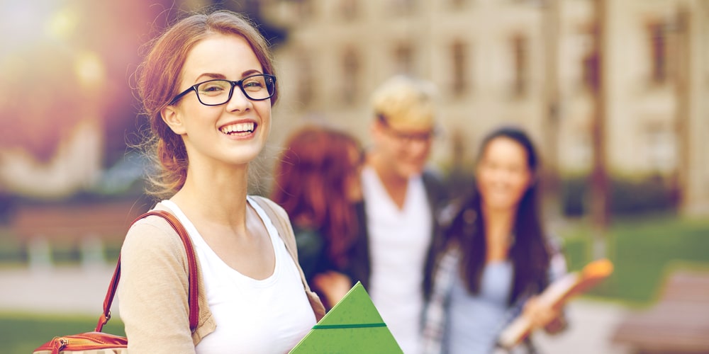 Smiling female college student 