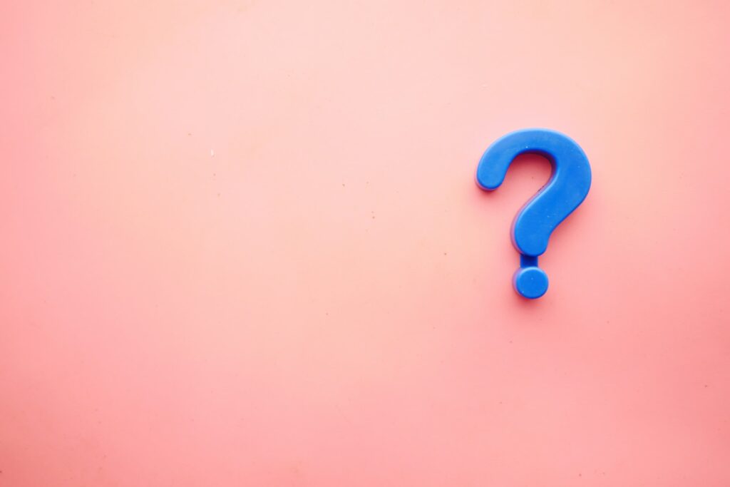 blue 3D question mark on pink background