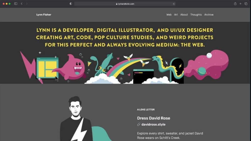 Lynn Fisher's Web Developer Portfolio stands out because it changes annually