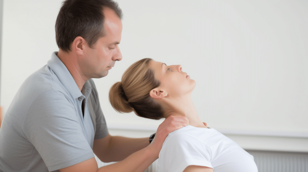 a medical officer assessing the Musculoskeletal problem of a patient