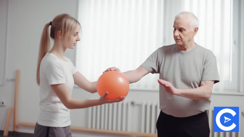 a physiotherapist doing therapy